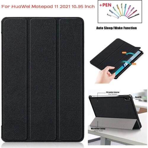 Protective Shell for Huawei Matepad 11 2021 Case Hard PC Back PU Leather Cover for Matepad 11 Case 10.95" 2021 Funda +Stylus Pen
