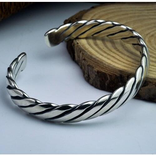 925 Sterling Silver color Weaving Bracelets for Women RetroThai Silver Handmade Thin Charm Chain Bracelets Valentines Gifts
