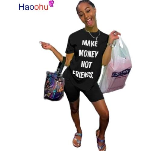 2020 Neon Green Women Two Piece Set Summer Tracksuit Letter Print Short Sleeve T Shirt Biker Short Casual Night Club Party Suits