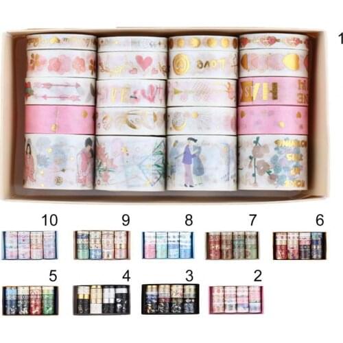 20 Rolls Washi Tape Adhesive Stylish Compact Paper Decoration Stamping Tape Hand account for Diary