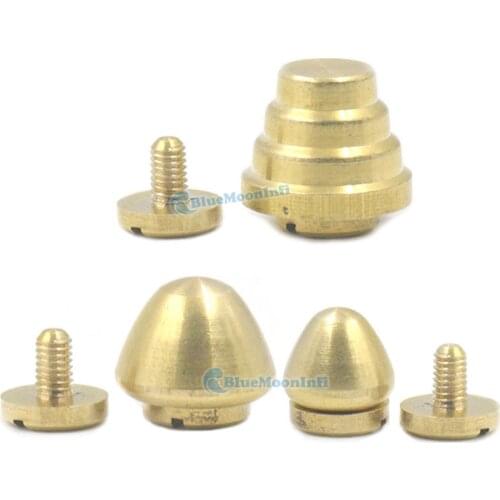 20 Pcs Solid Brass Screw Head Screw Feet Nailheads Spike Spot Stud Shoes Handbag Drawer 3 Size Choice