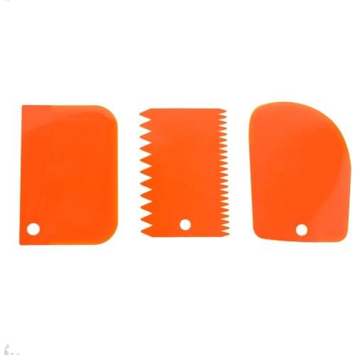 3pcs/set Colorful Multifunctional Irregular Teeth Edge DIY Cream Scraper Set Cake Mold Tools Baking Pastry Tools Butter Knife