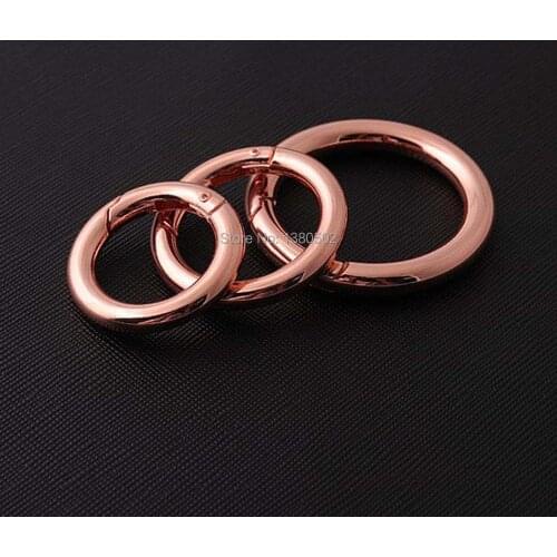 3pcs/lot 35/30/28mm rose gold color O ring Spring buckles for bag backpack decoration for garment