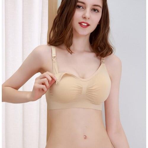 4Pcs Breathable Nylon Maternity Nursing Bra Pregnancy Breast Feeding Underwear Bralette Adjusted Bra Underwear For Women