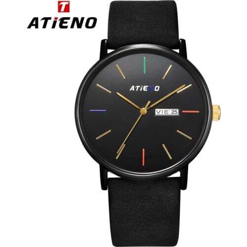 Men's Watch With Leather Strap Atieno China