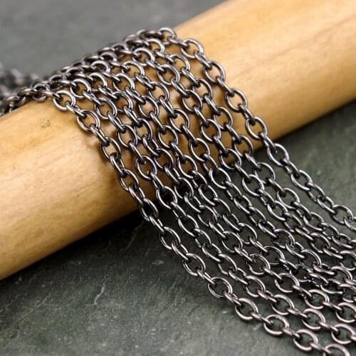 Free shipping!!!!100M/ Gunmetal Cable Chain Link Bronze Chain 4x3mm