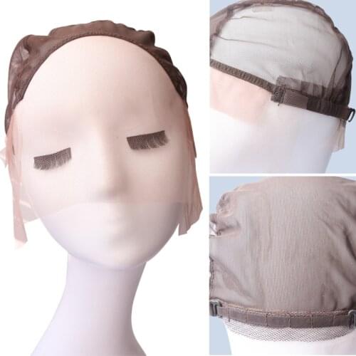 Free Shipping Accessories French Adjustable Lace Wig Caps For Making Wigs 1 Pcs Lot Durable Adjustable Gluesless Wig Caps Tools