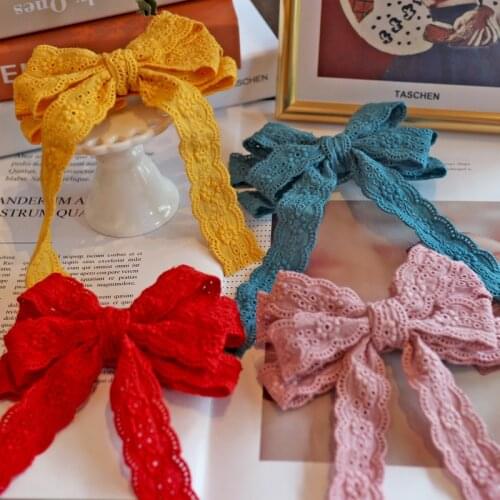 Boutique 10pcs Fashion Cute Floral Lace Bow Hairpins Solid Bowknot Hair Clips Princess Headwear Hair Accessories for Girls