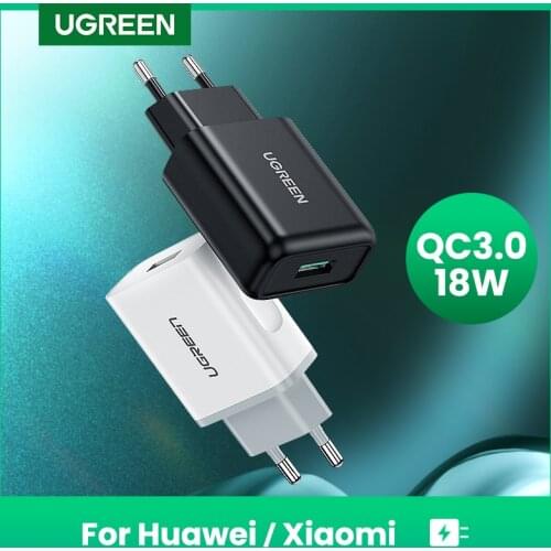 UGREEN Quick 3.0 Charge USB Charger QC3.0 Fast Charger for Xiaomi Samsung iPhone USB Wall EU Adapter Mobile Phone Charger