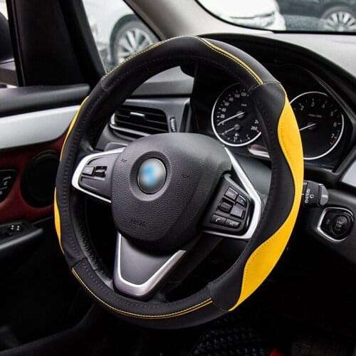 38CM Sport Steering Wheel Cover PU Leather Steering Wheel Covers Non-slip Skin Feel Car-styling Accessories