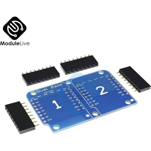 For Wemos D1 Mini Double Socket Dual Base Shield Module D1 Mini ESP8266 Development Adapter Base Board 3.3V I/O