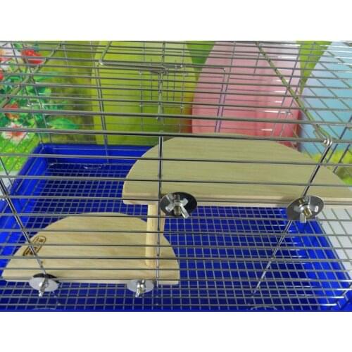 2 Layer Bird Wooden Platform for Chinchilla Hamster Small Animals Climb Exercise Toy