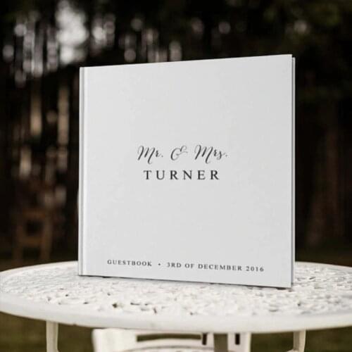 Personalized White Wedding Guest Book Alternative Custom Name Date White Wedding Guest Book Mr Mrs Wedding Guestbook White Theme