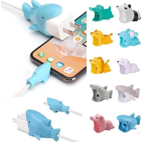 100Sets Big and Small Cute Bite Cable 10 Animals Organizer Management Wire Protector for iPhone Charging Data Line Cable