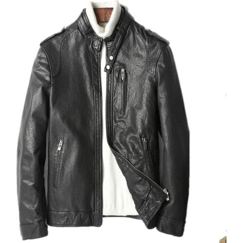 Genuine Leather Jacket Real Sheepskin Coat for Men Spring Autumn Jacket Men Streetwear Motorcycle Jackets Chaqueta Hombre MY1811