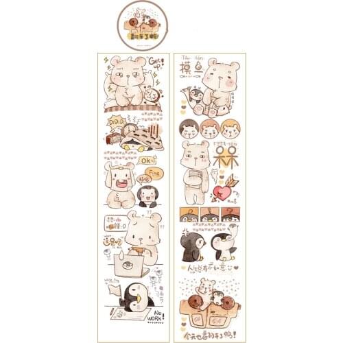 Lovely Cartoon Bear Washi Tape for Bullet Journal DIY Scrapbooking Decorative Sticker