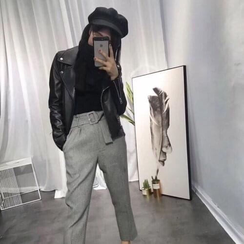 2021 Fashion Genuine Leather Jacket Women Slim Women Korean Style Short Sheepskin Coat Black Women Clothing Veste Femme WPY2841