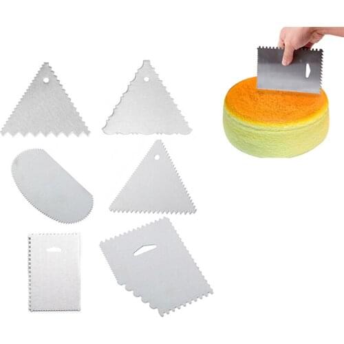 5 Set(6 Pcs/set) Cake Scraper Stainless Steel Edge Decorating Comb & Icing Smoother Buttercream Side Polisher Bakeware Tools X2