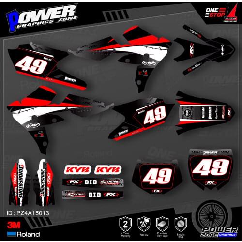 PowerZone Custom Team Graphics Backgrounds Decals 3M Stickers Kit For YAMAHA 2016-2018 WR450F 2015-2018 YZ450FX 013