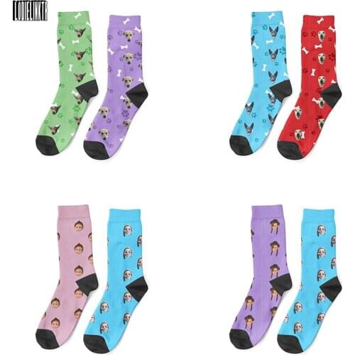3D Printed Custom Socks For Men Women Happy Cute Socks Funny Animal Fish Bone Human Face Hearts Personalized Custom Long Socks