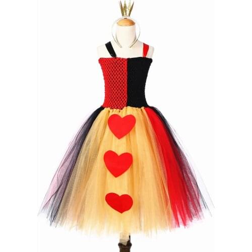 New Queen Uniform Tutu Dress Girls Halloween Cosplay Fancy Girl Party Dresses Masquerade Princess Dress Kids Costumes Birthday