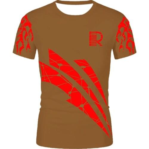 New Fashion Brown Printed T-Shirt, 3D Printed Mens Short Sleeve T-Shirt, Interesting Design T-Shirt, Fashion Street Casual Summ