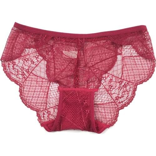 Spring and summer new sexy ladies underwear lace net comfortable breathable Modal bottom crotch bag buttock 7161