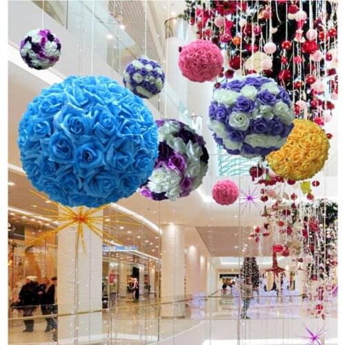New Arrival 12"/30 CM Artificial Rose Silk Flower Kissing Balls Christmas Ornaments Birthday Wedding Party Decorations Supplies