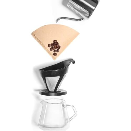 New Wooden Hand V60 Drip Paper Coffee Filter coffee Strainer Bag Espresso Tea Infuser Coffee Brew kitchen Accessories