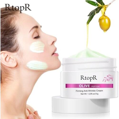 RtopR Olive Peptide Firming Anti-Wrinkle Facial Cream Lifting Shrink Pores Whitening Improve Fine Lines Anti Aging Skin Care