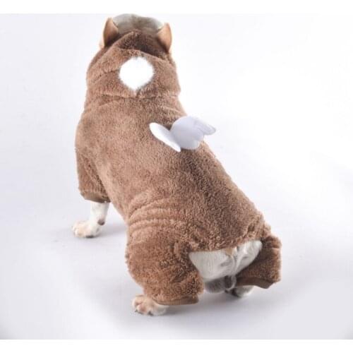 Autumn Winter Thick Pet Dog Clothes Hoodie Wings Four Feet Dogs Clothing Puppy Warm Pajamas Plush Hooded Cat Sweater Bulldog