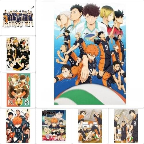Anime Poster Volleyball Boy Canvas Painting Haikyuu Japanese Style Cartoon Poster and Print Wall Art Pictures Home Decor Cuadros