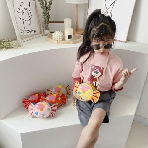 Lovely Childrens PU Leather Candy Design Messenger Bag Girls Cartoon Shoulder Bag Princess Accessories Mini Coin Purse Handbags