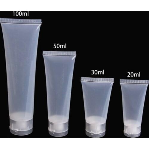 20/30/50/100ml Empty Plastic Portable Tubes Portable Refillable Travel Squeeze Soft Tube Cream Lotion Gel Eyeshadow Containers