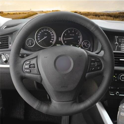 DIY Anti-Slip Wear-Resistant Steering Wheel Cover For BMW X3 F25 2010-2017 X5 F15 2013-2017 Car Interior Decoration