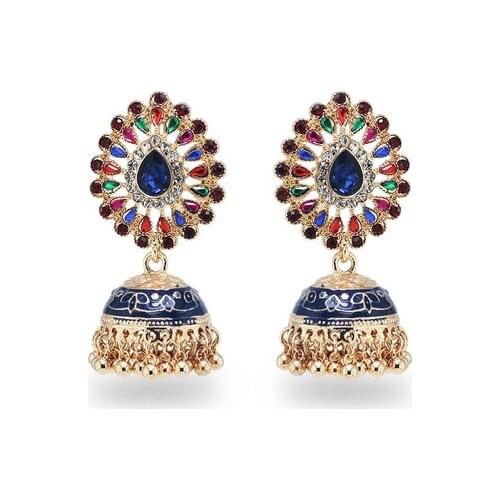 Pendientes Brinco Kolczyki Earrings For Women Hanging Earring Boho Crystal For Jewelry Indian Jhumka Ear Rings Beads Pearl