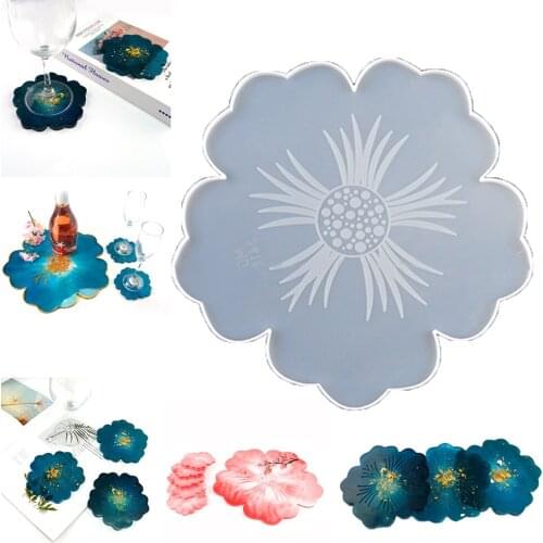 TC107 Sakura Flower Tray Silicone Mold Leaf Resin Mold Cup Holder Resin Mold Set Epoxy for Craft Coaster Jewelry Making Tools