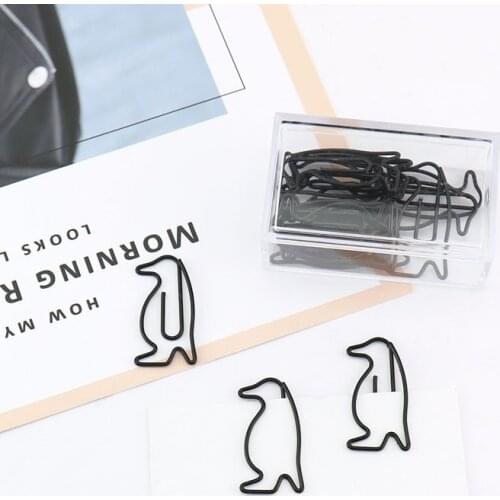 TUTU Animal Penguin Shaped Paper Clips Great For Paper Clip Collectors or Animal Lovers (Black 50 Count) free shipping H0229