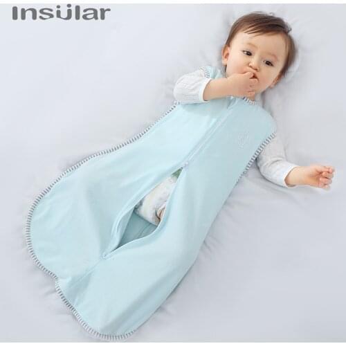 Insular Sleeping Bag For Newborn Cotton Baby Swaddling Cartoon Sleeveless Parisac Bedding Muslin Anti-kick Jumpsuits 0-18M