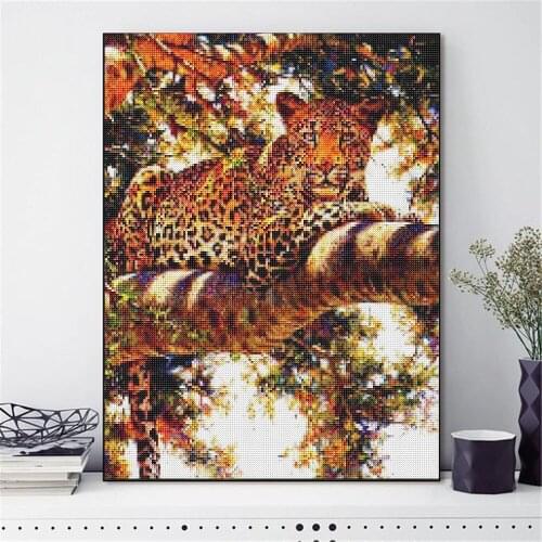 Tiger 5D Full Round diamond paint Cartoon Diamond Embroidery Animal Picture Cross Stitch Christmas Home Decor