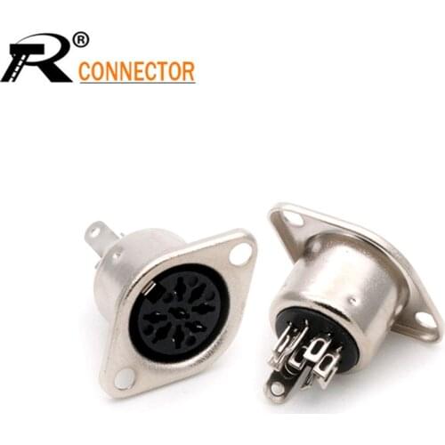 3PCS High quality 8 PIN DIN Panel Mount 5 Pole DIN Female Jack Socket Solder Metal DIN Chassis Wire Connector