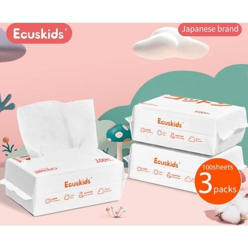 Japan ecuskids disposable facial towels for babies and adults are allowed to use travel cotton makeup remover wipes for facial c