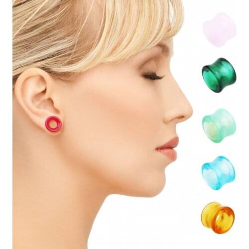 Woman Unusual Earrings Piercing Pink Glass Ear Rings New Fashion Female Accessories Punk Goth Party Women Body Jewelry Earring