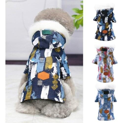 Winter Pet Dog Clothes Warm Dog Hooded Coat Thicken Warm Pet Clothing For French Bulldog Teddy Dogs Costume Puppy Jackets