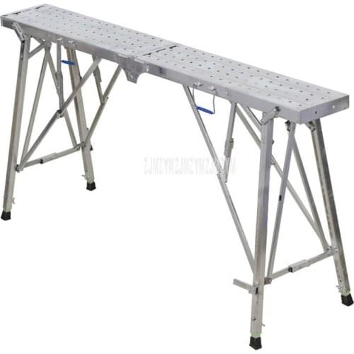 1.4m/1.6m/1.8m Foldable Long Bench High Foot Stool Height Adjustable Industrial Construction Tool House Wall Painting Bench