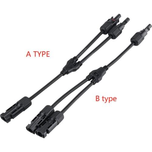 1 Pair Solar Panel Y Type 1 to 2 Connectors M-FF and F-MM Branch Cable SLAR PANEL CONNECTOR