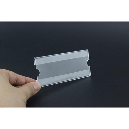 10*4cm 1.5mm rectangle 50pcs acrylic label sign tag price frame display shelf wall desk adhesive label price sign label frame