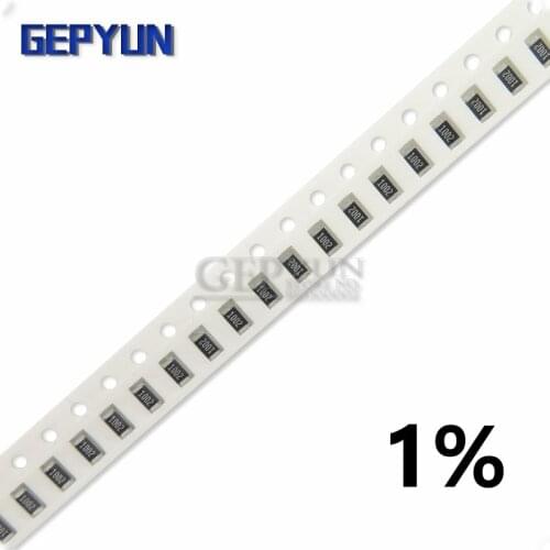 100Pcs 1206 SMD 1% resistor 0R ~ 10M 0 1 10 100 150 220 330 ohm 1K 2.2K 10K 100K 0R 1R 10R 100R 150R 220R 330R Gepyun resistance