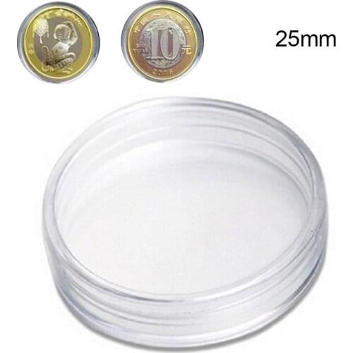 100Pcs 25mm Mini Round Transparent Collection Coin Capsule Storage Box Container 100 coins to maintain them sorted and organized