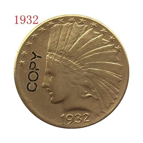 24- K gold plated 1932 Indian head $10 gold coin COPY